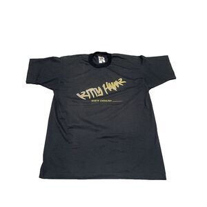 Vintage Single Stitch '96 Sun Art‎ Design Kitty Hawk NC XL Men's Black Tee Shirt